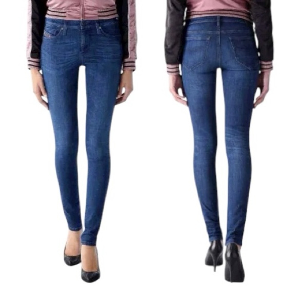 Diesel Skinzee Super Slim Skinny Mid Rise Jeans Wash W27 0843i